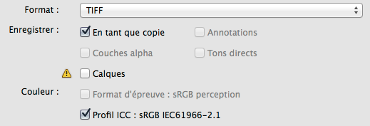 SubliPix Photoshop options Enregistrer sous TIFF